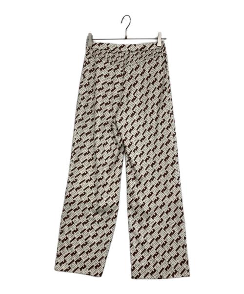 ROPE（ロペ）ROPE (ロペ) 総柄リラックスパンツ ブラウン×ベージュ サイズ:38の古着・服飾アイテム