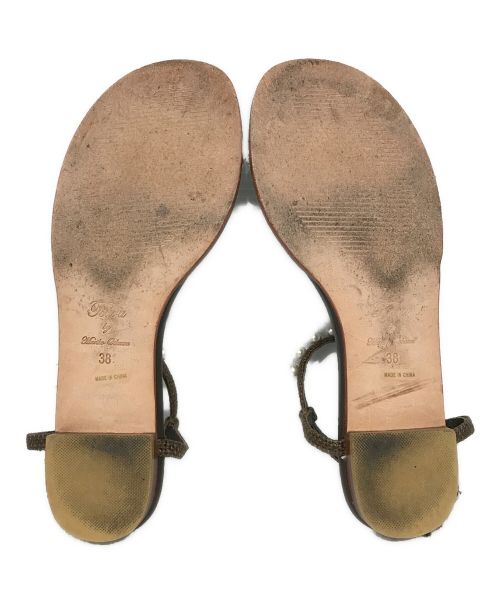 TSURU by MARIKO OIKAWA（ツルバイマリコオイカワ）TSURU by MARIKO OIKAWA (ツルバイマリコオイカワ) パール装飾ストラップサンダル ブラウン サイズ:38の古着・服飾アイテム