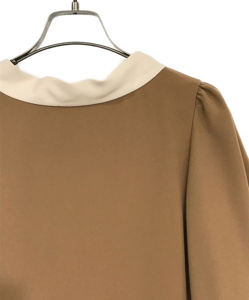 CELFORD（セルフォード）CELFORD (セルフォード) ボウタイAラインワンピース ブラウン サイズ:38の古着・服飾アイテム