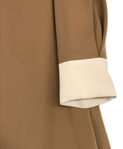 CELFORD（セルフォード）CELFORD (セルフォード) ボウタイAラインワンピース ブラウン サイズ:38の古着・服飾アイテム