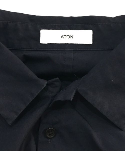 ATON（エイトン）ATON (エイトン) スビンブロード オーバーサイズ シャツ ネイビー サイズ:2の古着・服飾アイテム