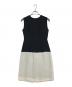 YOKO CHAN（ヨーコチャン）の古着「バイカラーノースリーブワンピース」｜ブラック×ホワイト