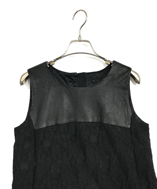 TO BE CHIC（トゥービーシック）TO BE CHIC (トゥービーシック) 花柄切替ノースリーブワンピース ブラック サイズ:40の古着・服飾アイテム