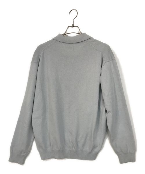 BEAUTY&YOUTH（ビューティーアンドユース）BEAUTY&YOUTH (ビューティーアンドユース) スキッパーニットポロシャツ ブルー サイズ:Lの古着・服飾アイテム