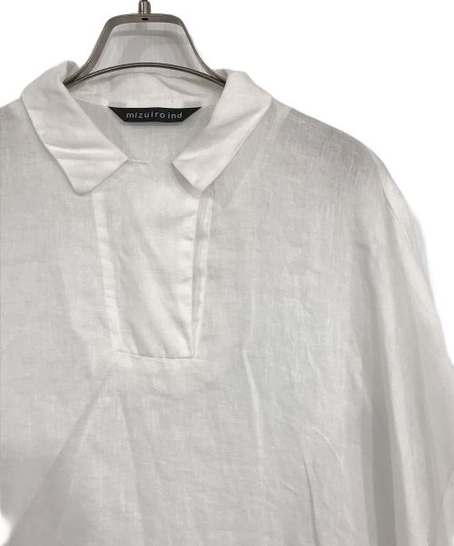 mizuiro-ind（ミズイロインド）mizuiro-ind (ミズイロインド) リネンシャツワンピース ホワイト サイズ:FREEの古着・服飾アイテム
