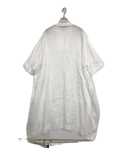 mizuiro-ind（ミズイロインド）mizuiro-ind (ミズイロインド) リネンシャツワンピース ホワイト サイズ:FREEの古着・服飾アイテム