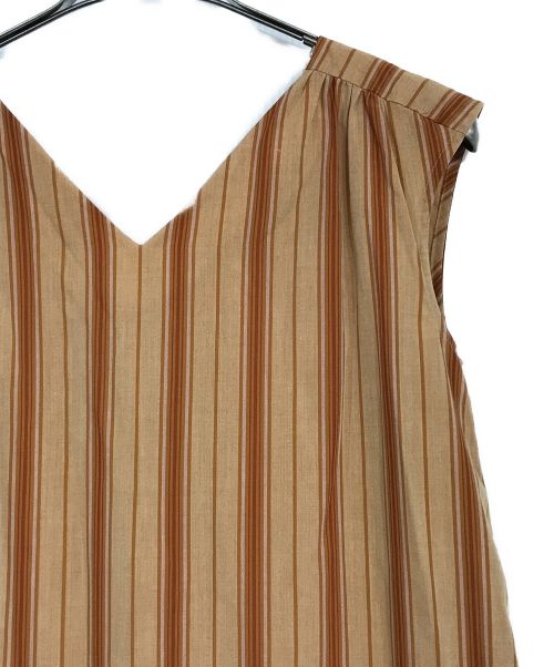 nano・universe（ナノ・ユニバース）nano・universe (ナノ・ユニバース) バックオープンティアードワンピース ブラウン サイズ:M 未使用品の古着・服飾アイテム