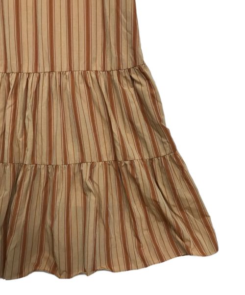 nano・universe（ナノ・ユニバース）nano・universe (ナノ・ユニバース) バックオープンティアードワンピース ブラウン サイズ:M 未使用品の古着・服飾アイテム