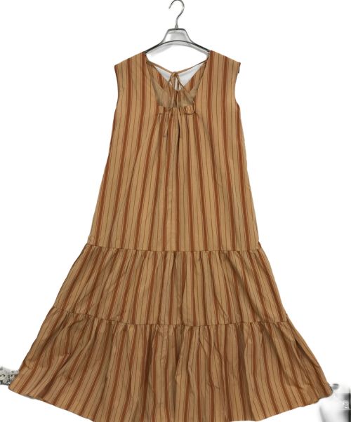 nano・universe（ナノ・ユニバース）nano・universe (ナノ・ユニバース) バックオープンティアードワンピース ブラウン サイズ:M 未使用品の古着・服飾アイテム