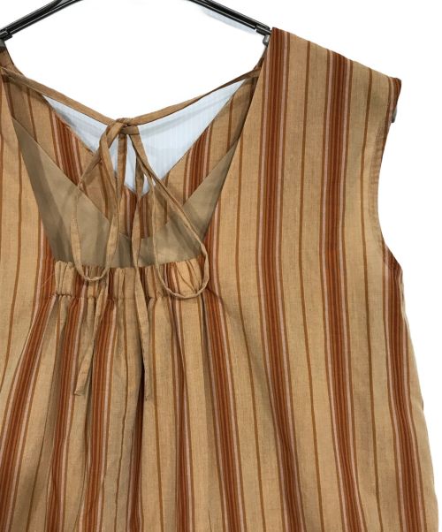 nano・universe（ナノ・ユニバース）nano・universe (ナノ・ユニバース) バックオープンティアードワンピース ブラウン サイズ:M 未使用品の古着・服飾アイテム