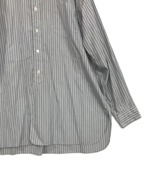 leno（リノ）leno (リノ) BAND COLLAR SHIRT STRIPE/ストライプバンドカラーシャツ グレー サイズ:3の古着・服飾アイテム