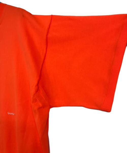 Gymphlex（ジムフレックス）Gymphlex (ジムフレックス) クルーネック半袖プルオーバーニット オレンジ サイズ:Mの古着・服飾アイテム