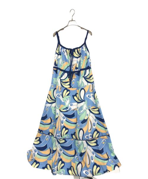 GRACE CONTINENTAL（（グレースコンチネンタル）GRACE CONTINENTAL (（グレースコンチネンタル) キカバードプリントワンピース ブルー サイズ:36の古着・服飾アイテム