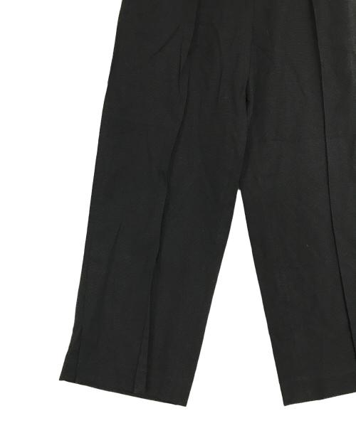 icB（アイシービー）icB (アイシービー) Synthetic Linen ワイドパンツ ブラック サイズ:Lの古着・服飾アイテム