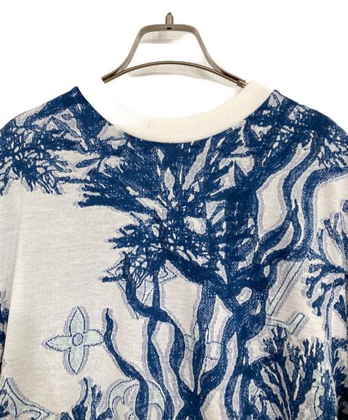 LOUIS VUITTON（ルイ ヴィトン）LOUIS VUITTON (ルイ ヴィトン) グラフィックモノグラムコットンスリーブTシャツ ホワイト×ブルー サイズ:Mの古着・服飾アイテム