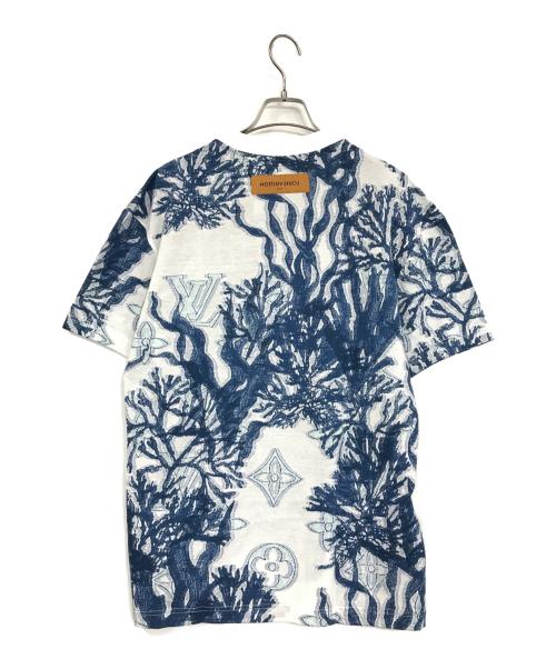 LOUIS VUITTON（ルイ ヴィトン）LOUIS VUITTON (ルイ ヴィトン) グラフィックモノグラムコットンスリーブTシャツ ホワイト×ブルー サイズ:Mの古着・服飾アイテム