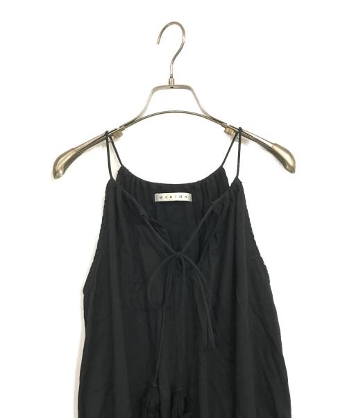 MARIHA（マリハ）MARIHA (マリハ) ギャザーロングキャミワンピース ブラック サイズ:Fの古着・服飾アイテム