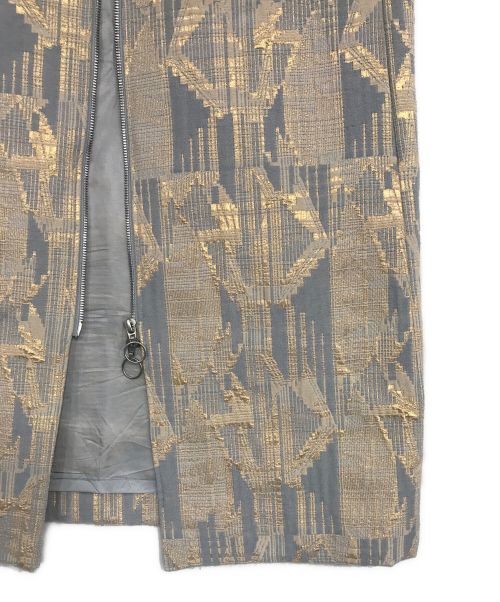 MACPHEE（マカフィー）MACPHEE (マカフィ) ジオメトリックグリッタージャカード ロングジレ ベージュ サイズ:36の古着・服飾アイテム