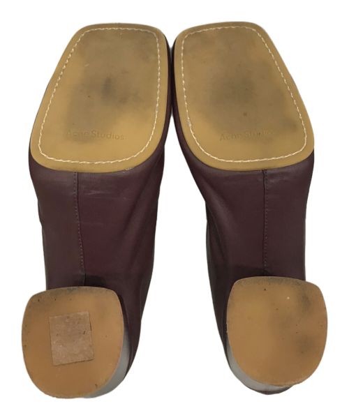 Acne studios（アクネ ストゥディオス）ACNE STUDIOS (アクネ ストゥディオス) レザーミュール バーガンディー サイズ:38の古着・服飾アイテム