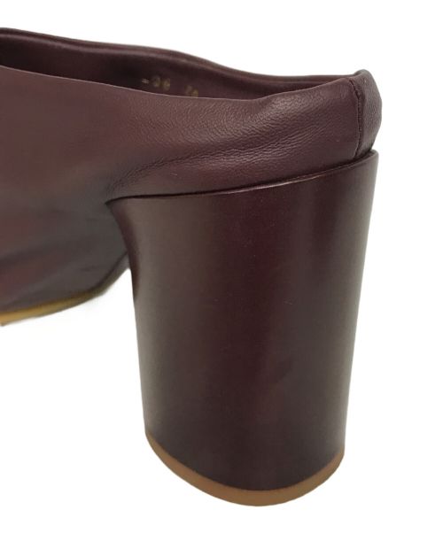 Acne studios（アクネ ストゥディオス）ACNE STUDIOS (アクネ ストゥディオス) レザーミュール バーガンディー サイズ:38の古着・服飾アイテム