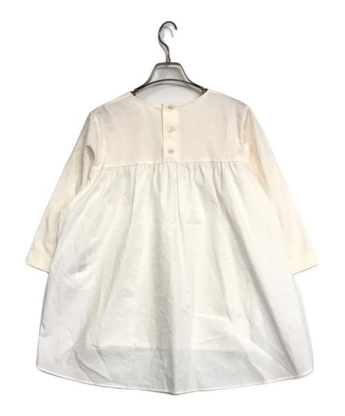 23区（ニジュウサンク）23区 (ニジュウサンク) コットンツイルジャージー フレア プルオーバー ホワイト サイズ:Mの古着・服飾アイテム