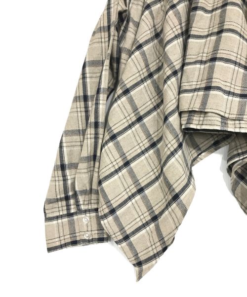 ACLENT（アクレント）ACLENT (アクレント) Asymmetry check mini skirt グレー サイズ:Fの古着・服飾アイテム