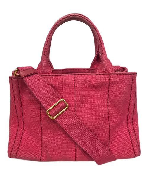 PRADA（プラダ）PRADA (プラダ) カナパ2WAYトートバッグPM ピンクの古着・服飾アイテム