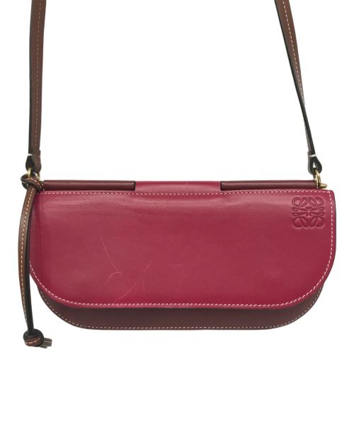 LOEWE（ロエベ）LOEWE (ロエベ) ゲートポシェット レッド×ブラウンの古着・服飾アイテム