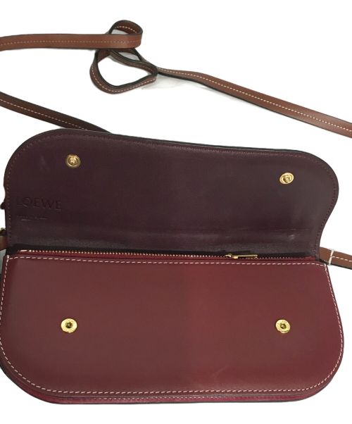 LOEWE（ロエベ）LOEWE (ロエベ) ゲートポシェット レッド×ブラウンの古着・服飾アイテム