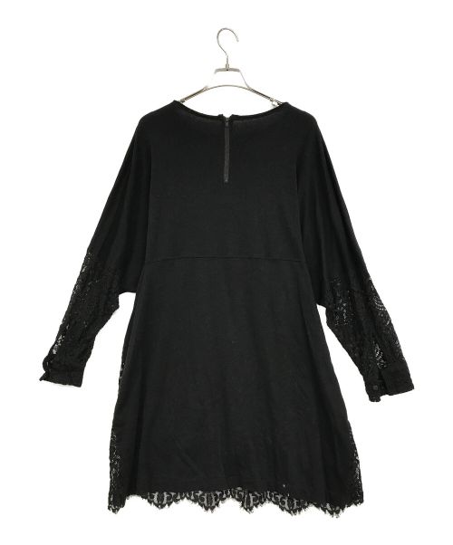Y's（ワイズ）Y's (ワイズ) レースドッキングワンピース ブラック サイズ:SIZE 1の古着・服飾アイテム