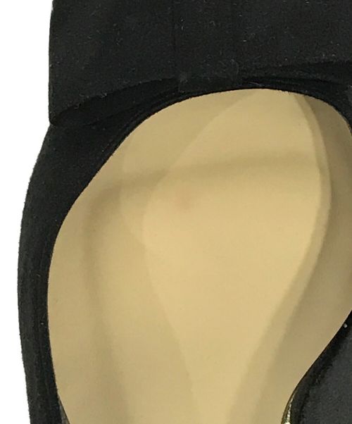 Le Talon（ル タロン）Le Talon (ル タロン) ポインテッドプレートリボンパンプス ブラック サイズ:23.5の古着・服飾アイテム