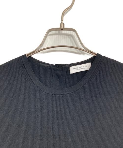 BEAUTY&YOUTH（ビューティーアンドユース）BEAUTY&YOUTH (ビューティーアンドユース) リブスリットノースリーブワンピース -ウォッシャブル- ブラック サイズ:FREEの古着・服飾アイテム