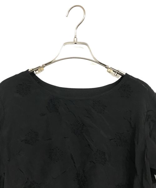 tricot COMME des GARCONS（トリココムデギャルソン）tricot COMME des GARCONS (トリココムデギャルソン) 刺繍ブラウス ブラック サイズ:Sの古着・服飾アイテム