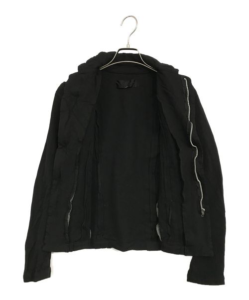 ROBE DE CHAMBRE COMME DES GARCONS（ローブドシャンブル コムデギャルソン）ROBE DE CHAMBRE COMME DES GARCONS (ローブドシャンブル コムデギャルソン) 縮絨ジップアップジャケット ブラック サイズ:Lの古着・服飾アイテム