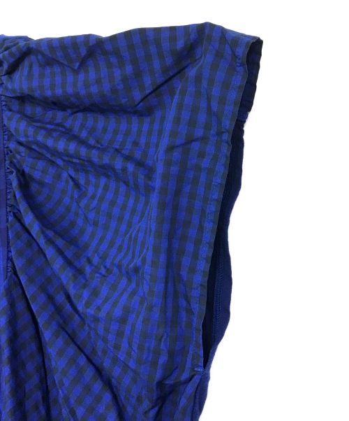 ZUCCA（ズッカ）ZUCCA (ズッカ) チェックパッチワークワンピース ブルー サイズ:SIZE Mの古着・服飾アイテム