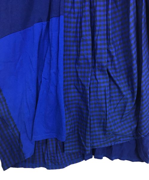 ZUCCA（ズッカ）ZUCCA (ズッカ) チェックパッチワークワンピース ブルー サイズ:SIZE Mの古着・服飾アイテム