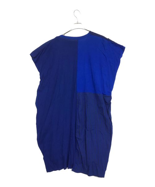ZUCCA（ズッカ）ZUCCA (ズッカ) チェックパッチワークワンピース ブルー サイズ:SIZE Mの古着・服飾アイテム