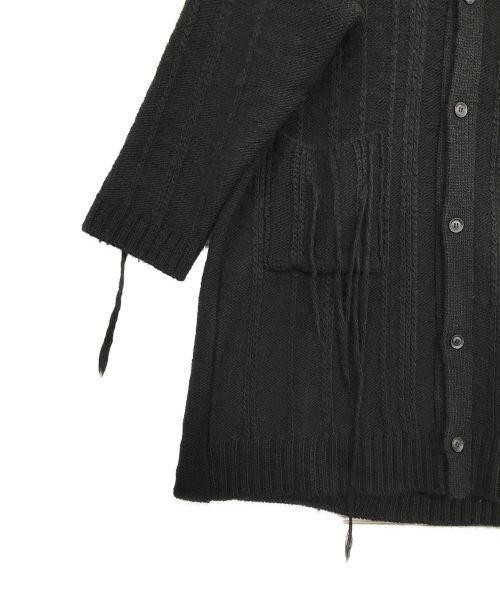Yohji Yamamoto pour homme（ヨウジヤマモト プールオム）Yohji Yamamoto pour homme (ヨウジヤマモト プールオム) 3G STRIPE STRING LONG CARDIGAN ブラック サイズ:SIZE 3の古着・服飾アイテム
