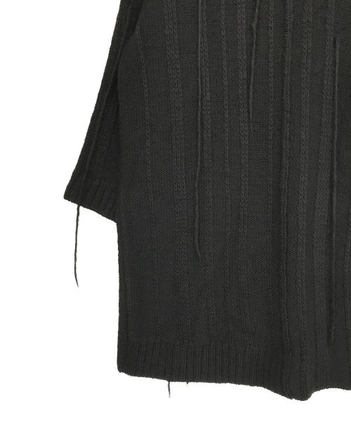 Yohji Yamamoto pour homme（ヨウジヤマモト プールオム）Yohji Yamamoto pour homme (ヨウジヤマモト プールオム) 3G STRIPE STRING LONG CARDIGAN ブラック サイズ:SIZE 3の古着・服飾アイテム