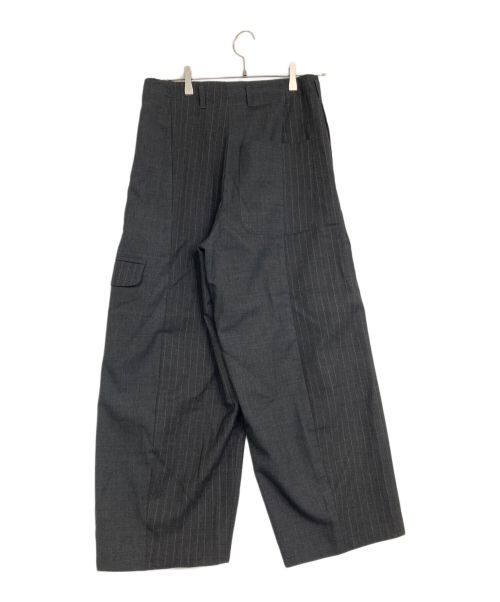 My Beautiful Landlet（マイビューティフルランドレット）My Beautiful Landlet (マイビューティフルランドレット) tropical wool pin stripe mix wide pants グレーの古着・服飾アイテム