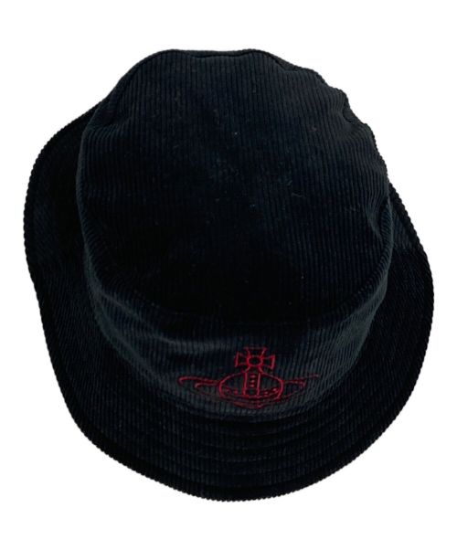 Vivienne Westwood（ヴィヴィアンウエストウッド）Vivienne Westwood (ヴィヴィアンウエストウッド) コーデュロイバケットハット ブラックの古着・服飾アイテム