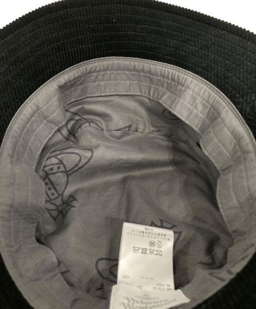 Vivienne Westwood（ヴィヴィアンウエストウッド）Vivienne Westwood (ヴィヴィアンウエストウッド) コーデュロイバケットハット ブラックの古着・服飾アイテム