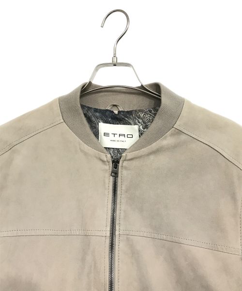 ETRO（エトロ）ETRO (エトロ) スエード ボンバージャケット グレー サイズ:Lの古着・服飾アイテム
