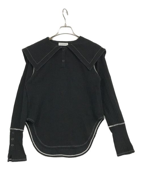 MAISON SPECIAL（メゾンスペシャル）MAISON SPECIAL (メゾンスペシャル) ビッグ襟 ロングTシャツ ブラック サイズ:Fの古着・服飾アイテム