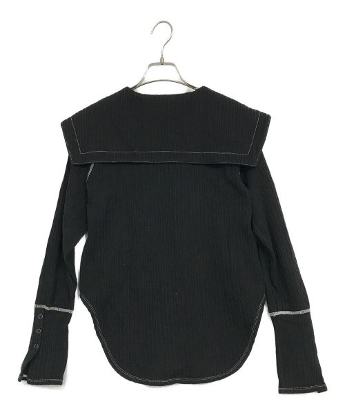 MAISON SPECIAL（メゾンスペシャル）MAISON SPECIAL (メゾンスペシャル) ビッグ襟 ロングTシャツ ブラック サイズ:Fの古着・服飾アイテム