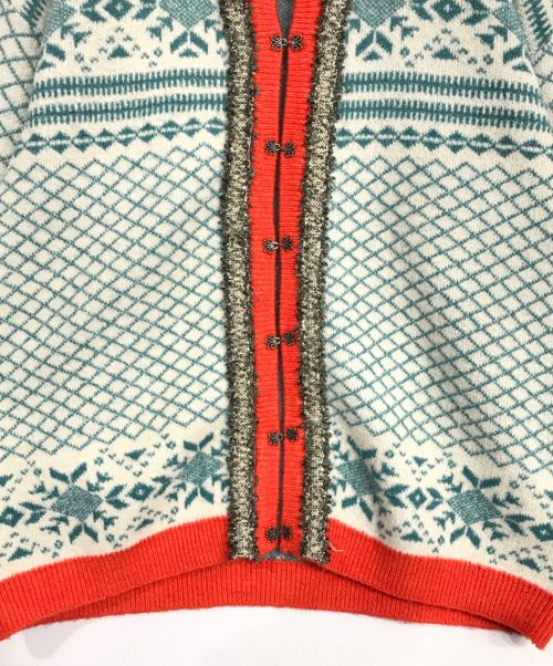 Unitage（ユニテージ）Unitage (ユニテージ) 配色チロルカーディガン ブルー サイズ:Fの古着・服飾アイテム