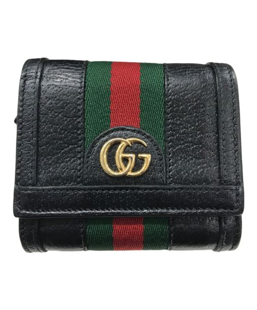 GUCCI（グッチ）GUCCI (グッチ) シェリーラインGGマーモントウォレット ブラックの古着・服飾アイテム