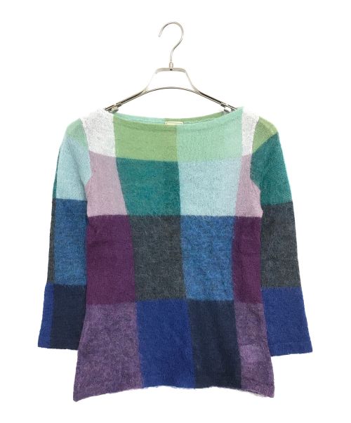 Sybilla（シビラ）Sybilla (シビラ) モヘア混 ボートネックニット マルチカラー サイズ:Mの古着・服飾アイテム