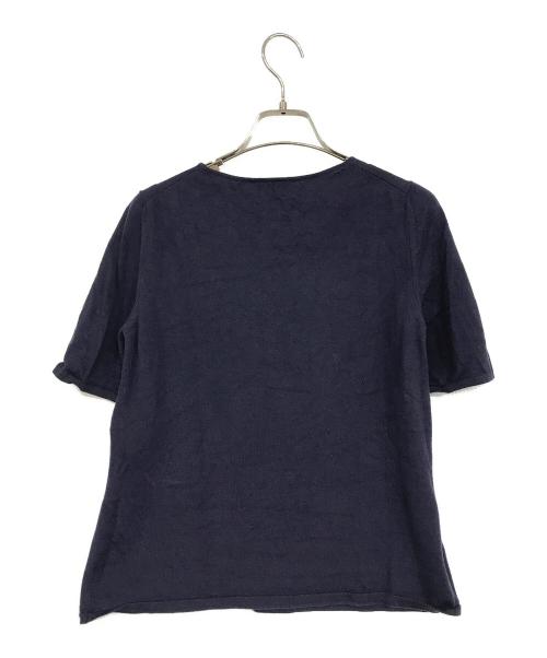 Salvatore Ferragamo（サルヴァトーレ フェラガモ）Salvatore Ferragamo (サルヴァトーレ フェラガモ) 半袖ニット ネイビー サイズ:2の古着・服飾アイテム