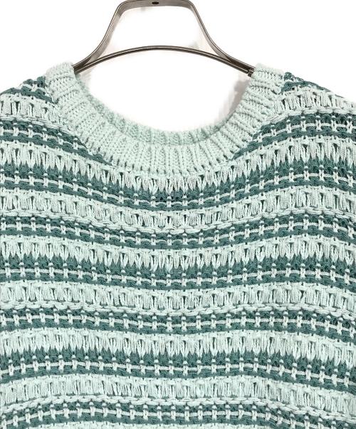 BATONER（バトナ―）BATONER (バトナ―) LOW GAUGE MIX YARN CREW NECK スカイブルー サイズ:1の古着・服飾アイテム